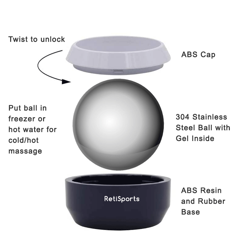 RetiSports Cold Massage Ball - Cryosphere Hot/Cold Roller Massager