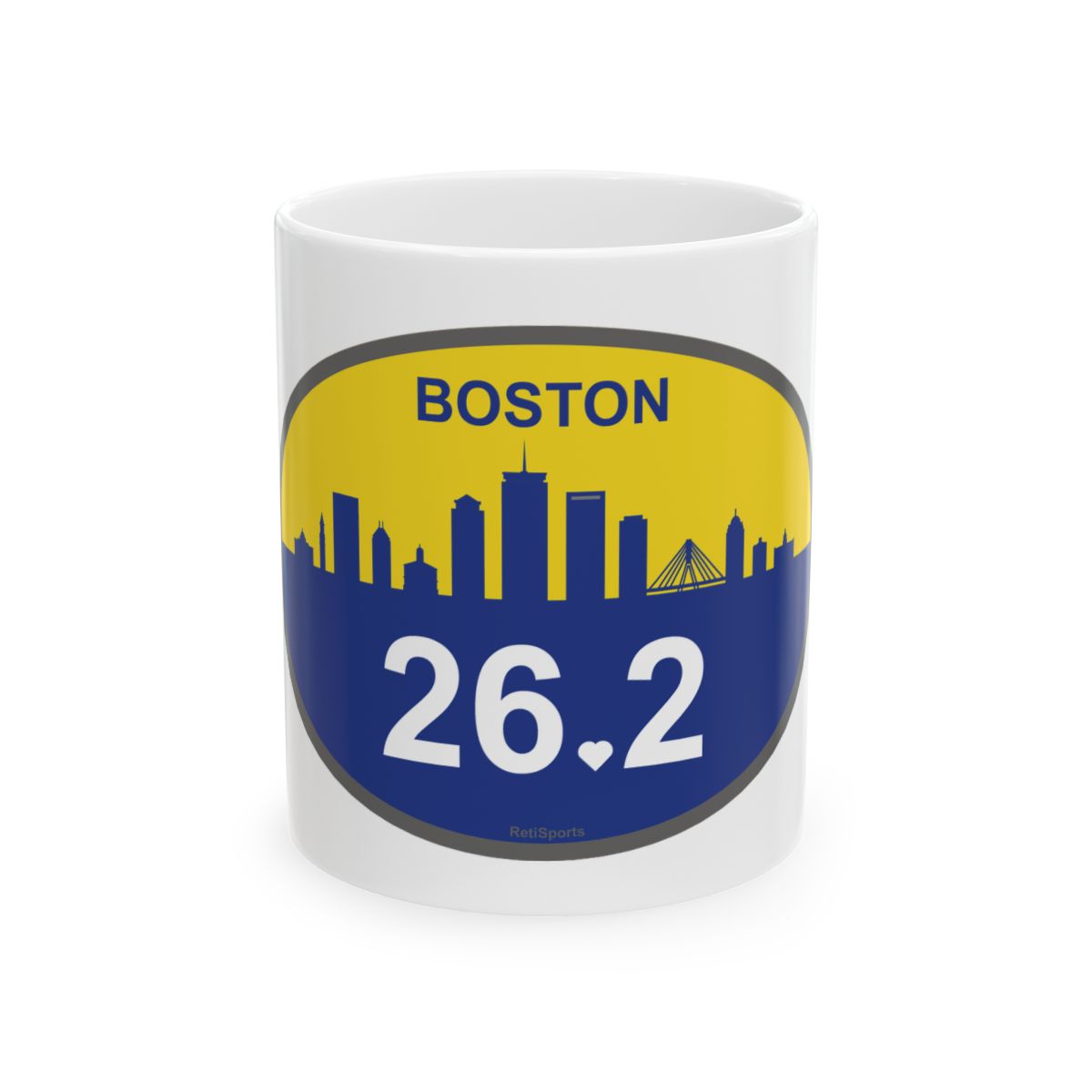 Personalized Boston Marathon Coffee Mug, 26.2 Marathon Gift for Runners, Accented Tea Cup, 11oz