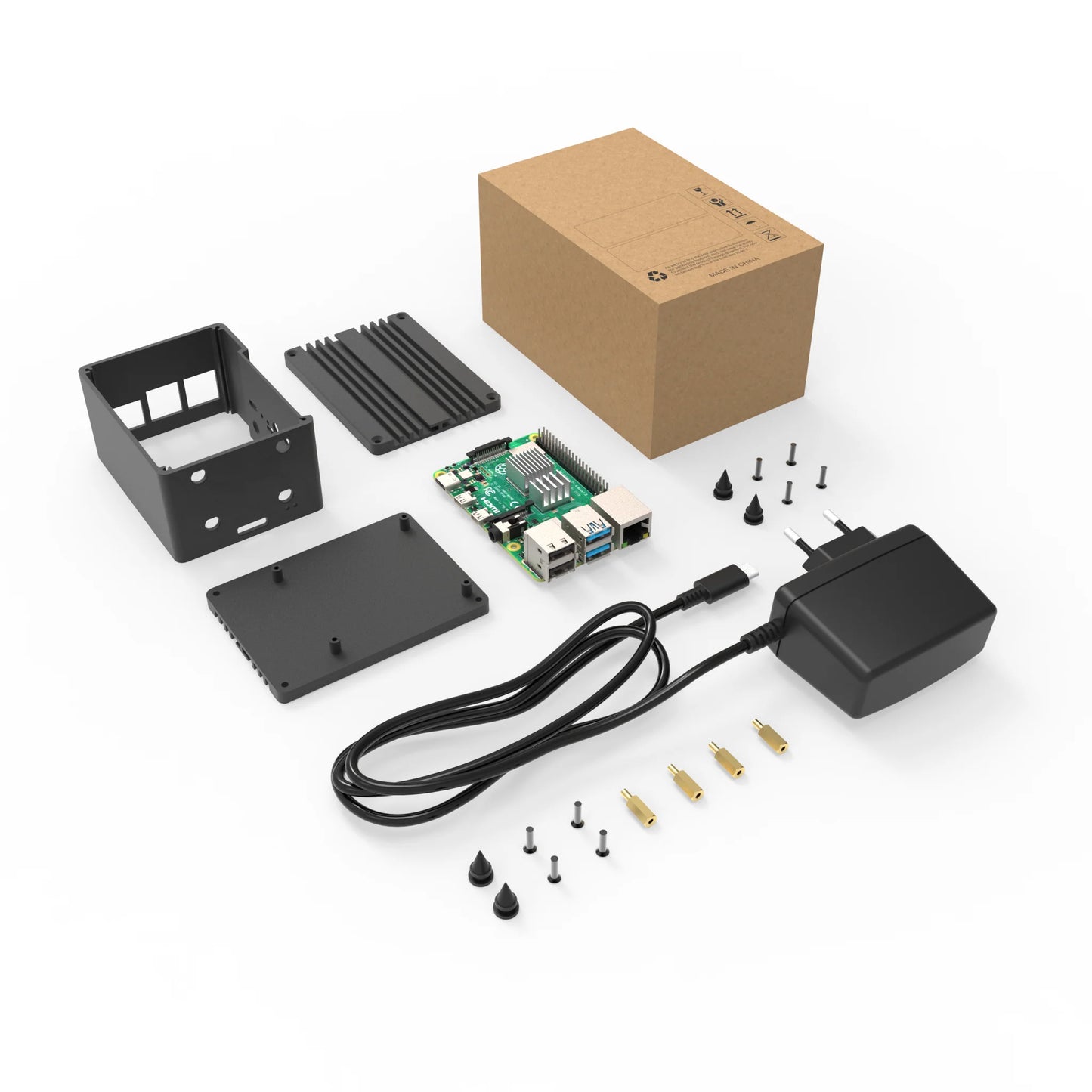 Raspberry Pi 4 4GB Kit - 64GB Card, Aluminum Case