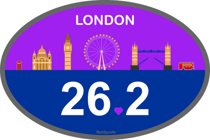 Marathon Magnet or Glue-Less Sticker, Large 4x6" Waterproof Runner Gift for Boston, New York, Chicago, London, Berlin, Tokyo, 26.2 and 13.1