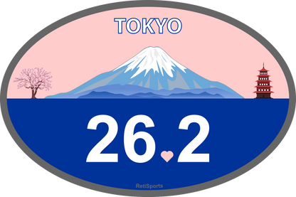 Marathon Magnet or Glue-Less Sticker, Large 4x6" Waterproof Runner Gift for Boston, New York, Chicago, London, Berlin, Tokyo, 26.2 and 13.1