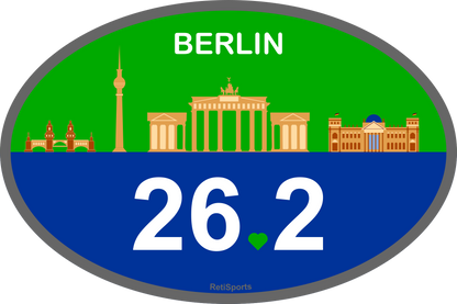 Marathon Magnet or Glue-Less Sticker, Large 4x6" Waterproof Runner Gift for Boston, New York, Chicago, London, Berlin, Tokyo, 26.2 and 13.1