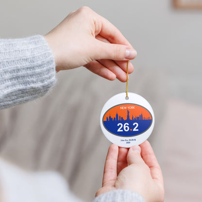 Personalized New York 26.2 Marathon Ornament | Ceramic NYC Ornament