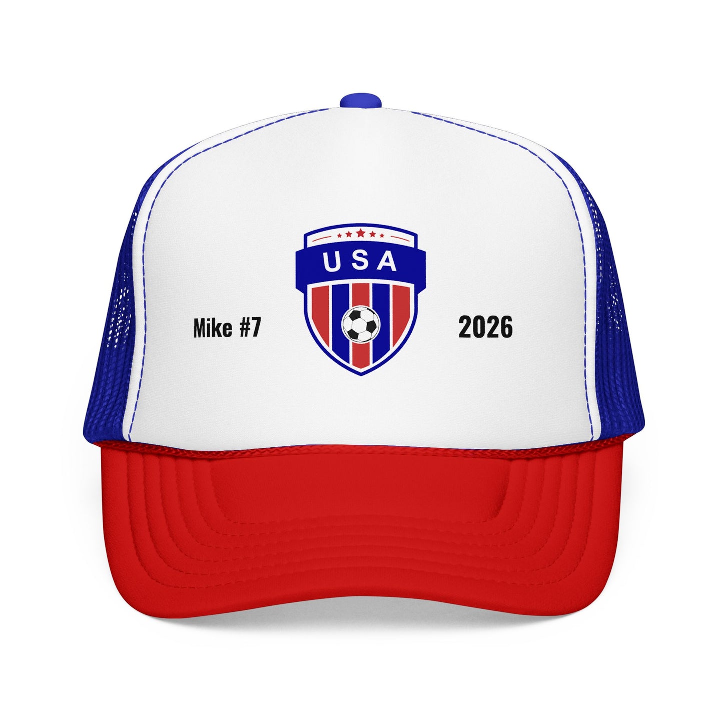 Personalized USA Soccer 2026 Hat - Meshed Trucker Hat Custom Football Fan Gear Sports Cap