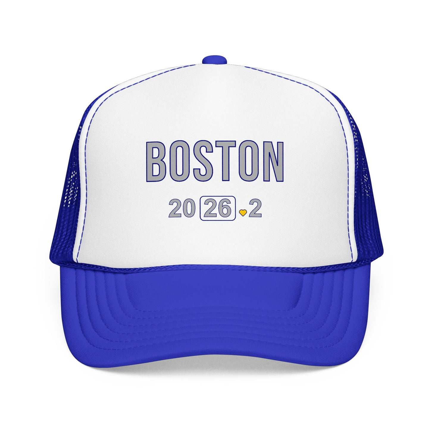 Boston Marathon 2026 26.2 Trucker Hat - Heart Design Runner's Cap - Finisher Gift for Boston Runners