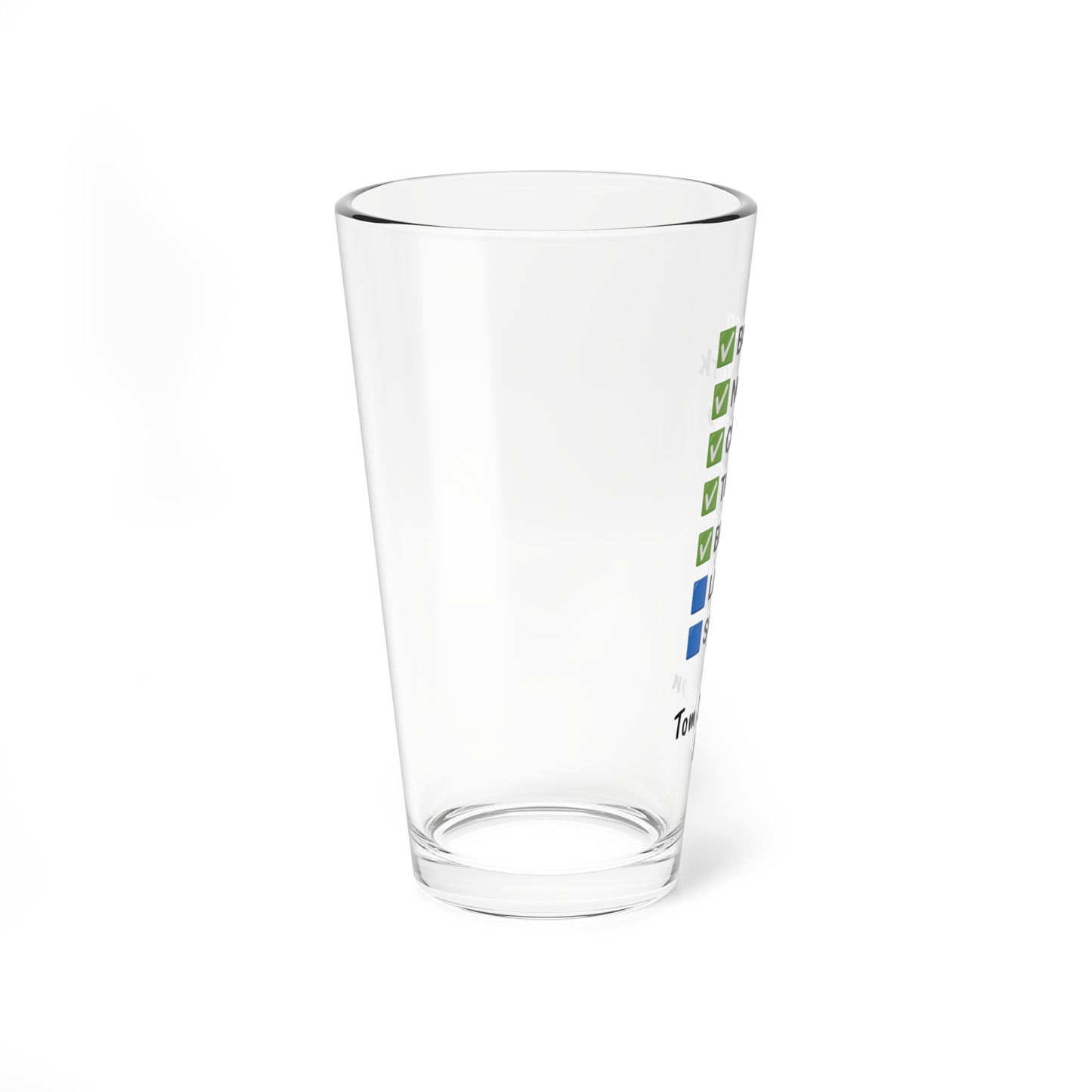 Custom Marathon Majors Mixing Pint Glass - Personalized Runner's Checklist Beer Gift