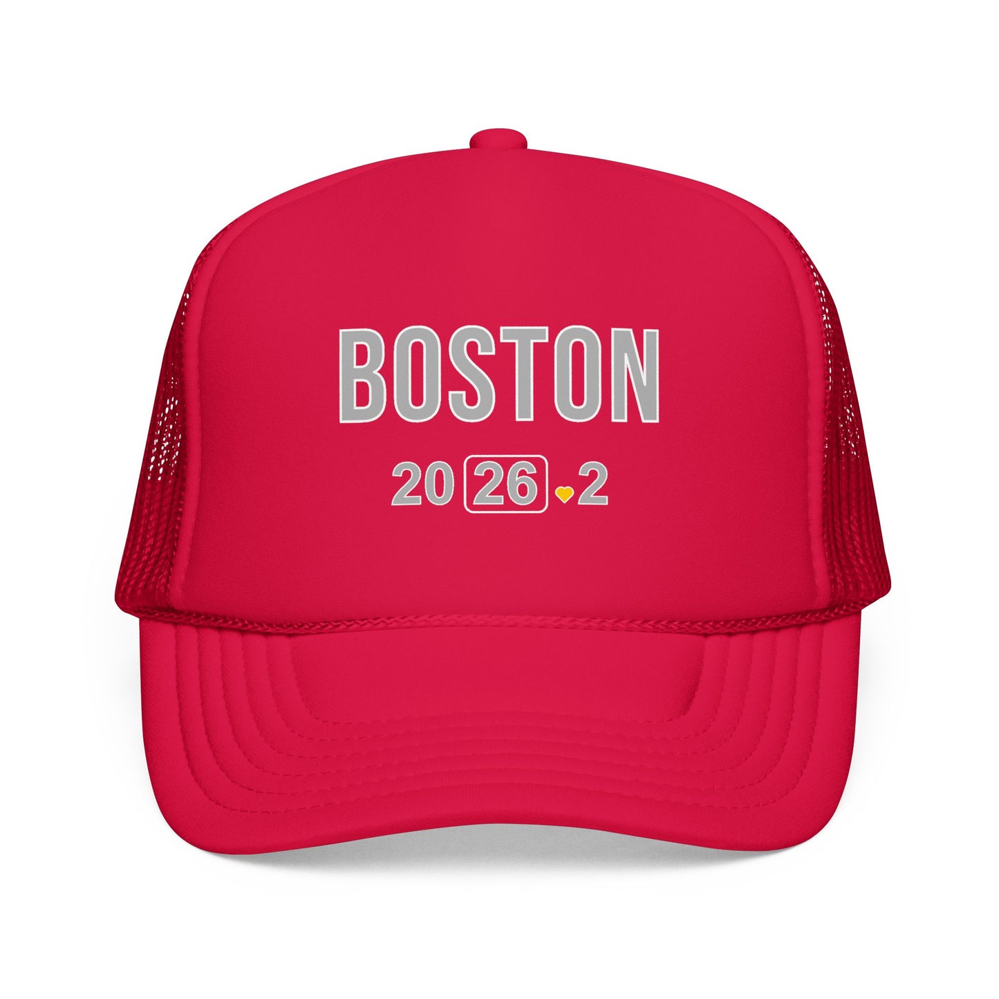Boston Marathon 2026 26.2 Trucker Hat - Heart Design Runner's Cap - Finisher Gift for Boston Runners