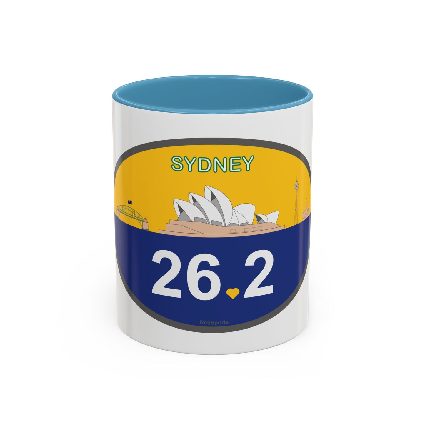 Personalized Sydney Marathon Coffee Mug, 26.2 Marathon Gift for Runners, Accented Tea Cup, 11oz