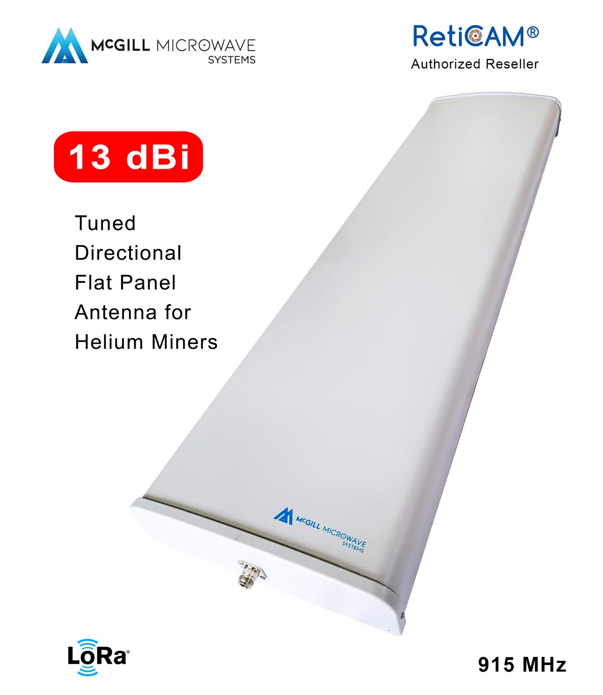 McGill Antenna 13dBi Flat Panel Directional Tuned 915MHz for Helium Hotspot Miners