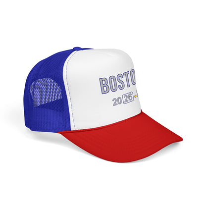 Boston Marathon 2026 26.2 Trucker Hat - Heart Design Runner's Cap - Finisher Gift for Boston Runners