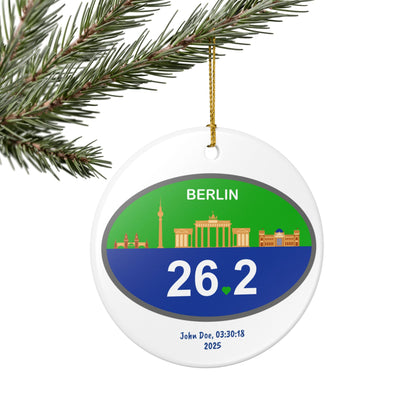 Personalized Berlin 26.2 Ornament | Ceramic Round Ornament