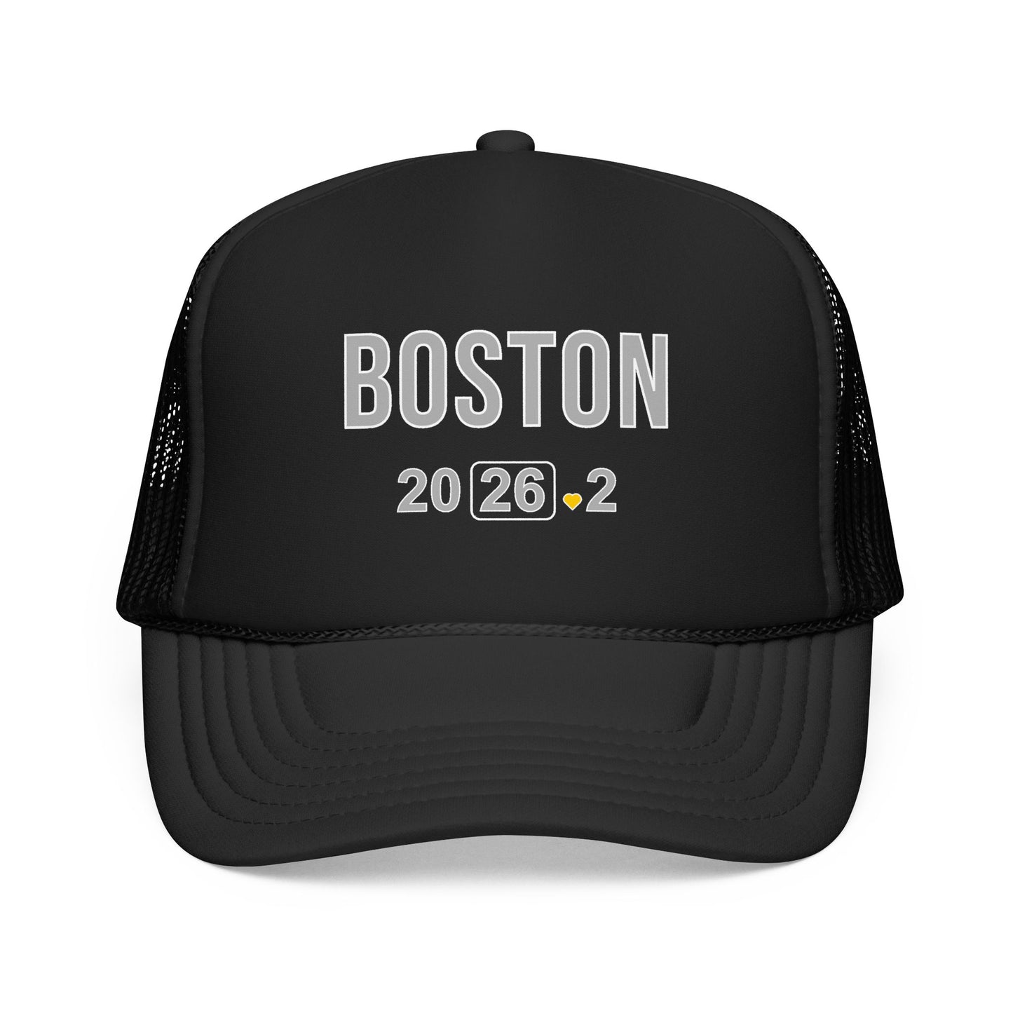 Boston Marathon 2026 26.2 Trucker Hat - Heart Design Runner's Cap - Finisher Gift for Boston Runners
