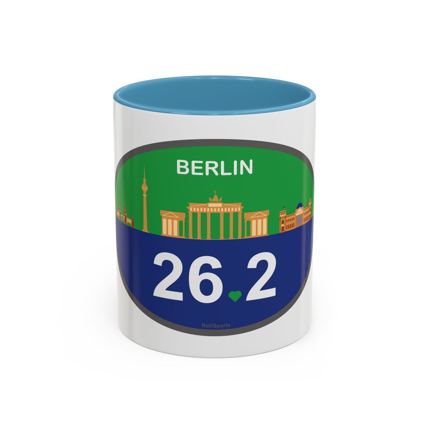 Personalized Berlin Marathon Coffee Mug, 26.2 Marathon Gift for Runners, Accented Tea Cup, 11oz