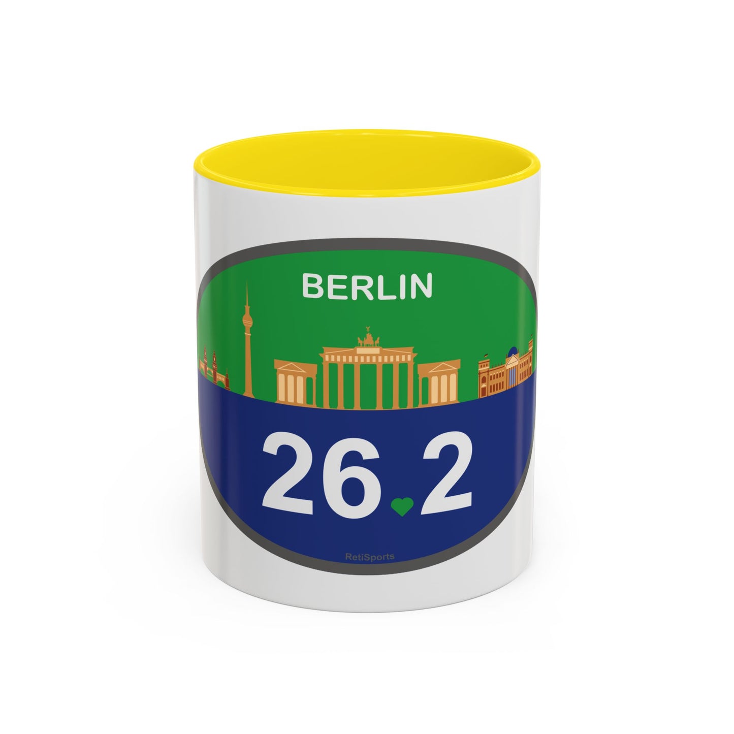 Personalized Berlin Marathon Coffee Mug, 26.2 Marathon Gift for Runners, Accented Tea Cup, 11oz