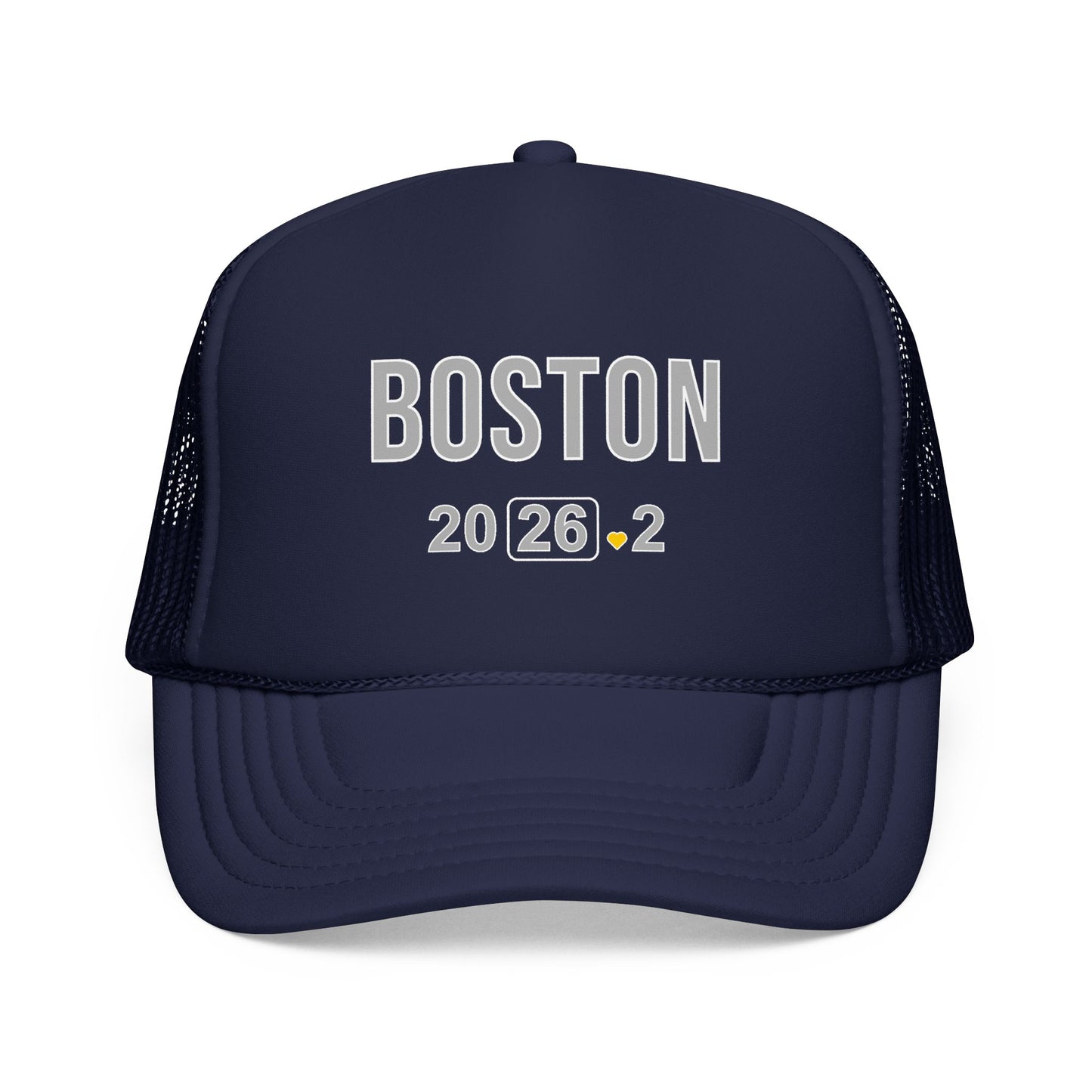 Boston Marathon 2026 26.2 Trucker Hat - Heart Design Runner's Cap - Finisher Gift for Boston Runners