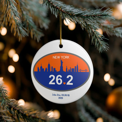 Personalized New York 26.2 Marathon Ornament | Ceramic NYC Ornament