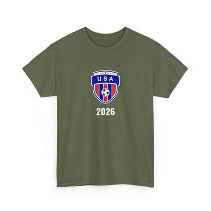 USA Soccer 2026 T-Shirt - Football Fan Team US Crest American Flag Tee