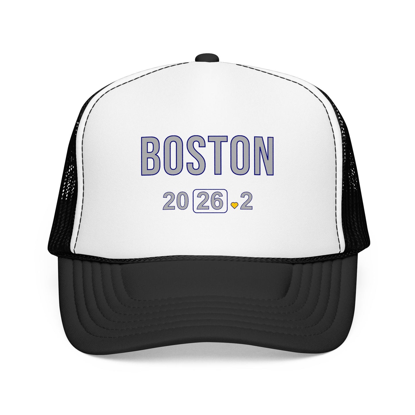 Boston Marathon 2026 26.2 Trucker Hat - Heart Design Runner's Cap - Finisher Gift for Boston Runners