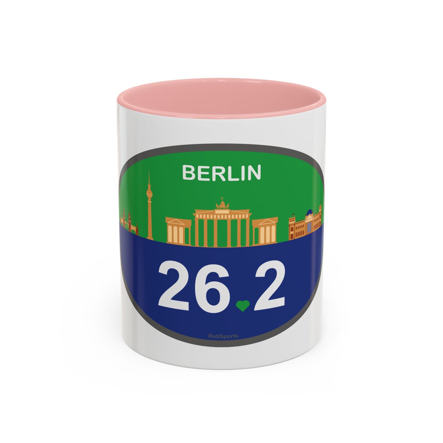 Personalized Berlin Marathon Coffee Mug, 26.2 Marathon Gift for Runners, Accented Tea Cup, 11oz