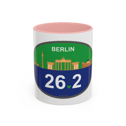 Personalized Berlin Marathon Coffee Mug, 26.2 Marathon Gift for Runners, Accented Tea Cup, 11oz