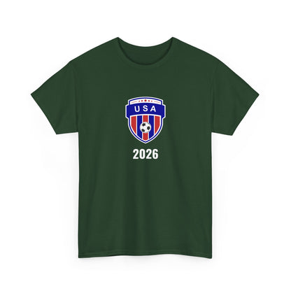 USA Soccer 2026 T-Shirt - Football Fan Team US Crest American Flag Tee