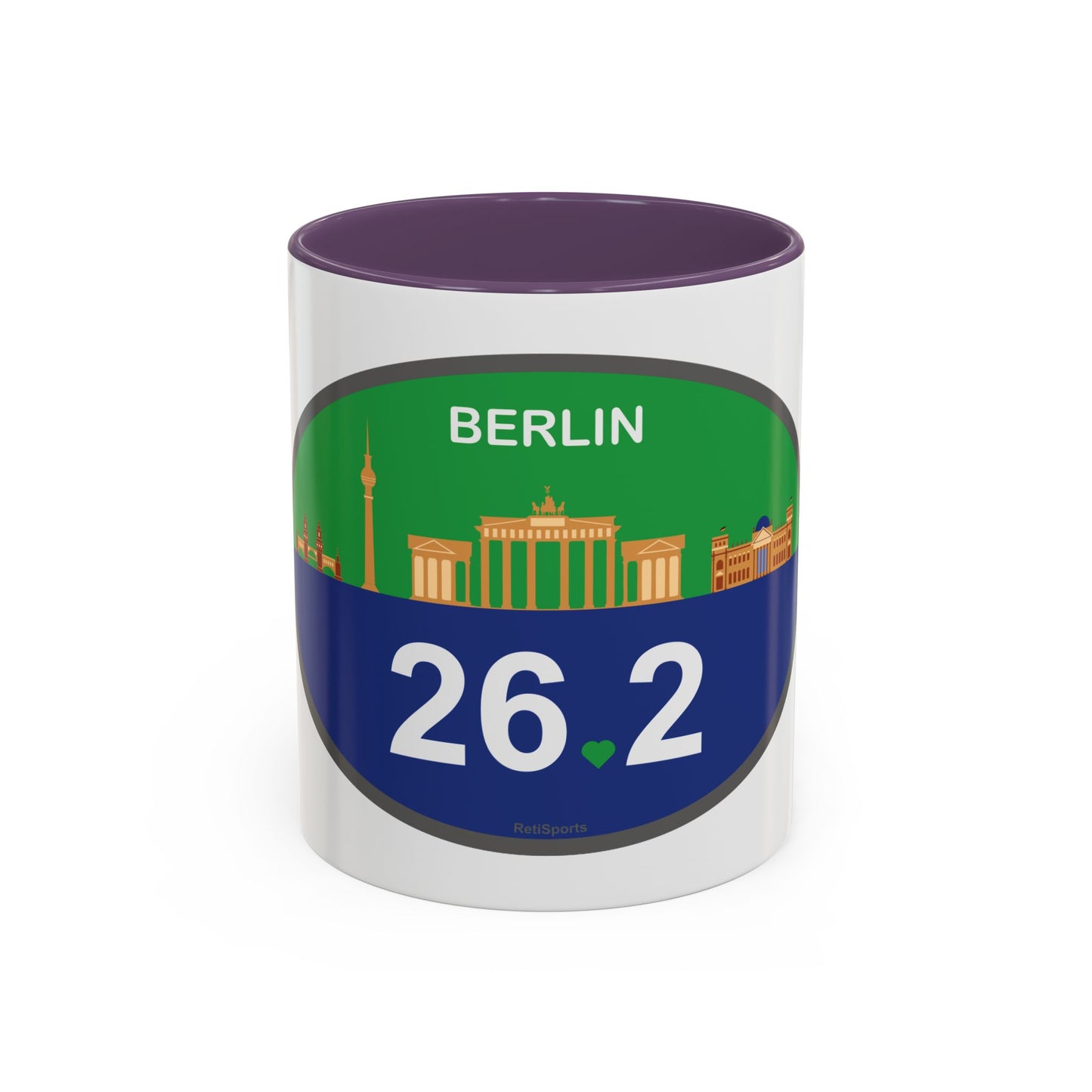 Personalized Berlin Marathon Coffee Mug, 26.2 Marathon Gift for Runners, Accented Tea Cup, 11oz