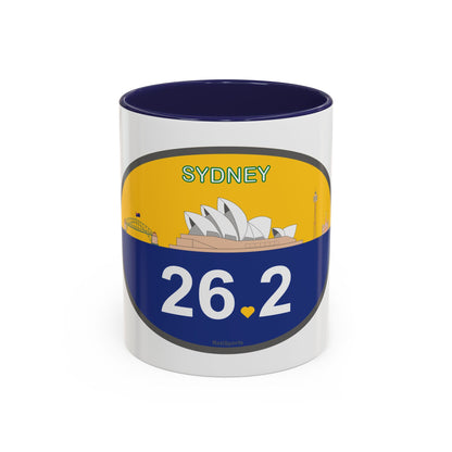 Personalized Sydney Marathon Coffee Mug, 26.2 Marathon Gift for Runners, Accented Tea Cup, 11oz