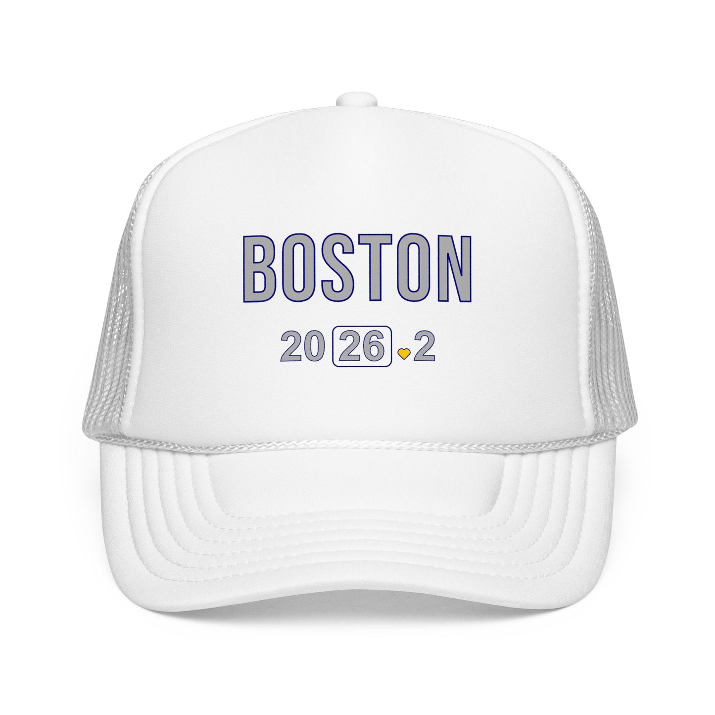 Boston Marathon 2026 26.2 Trucker Hat - Heart Design Runner's Cap - Finisher Gift for Boston Runners