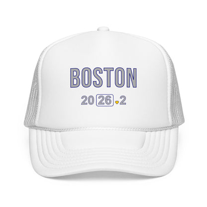 Boston Marathon 2026 26.2 Trucker Hat - Heart Design Runner's Cap - Finisher Gift for Boston Runners