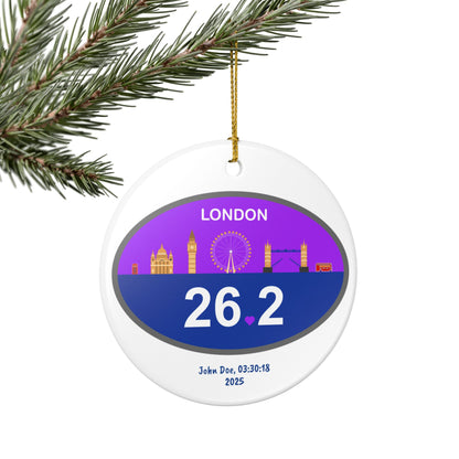 Personalized London 26.2 Marathon Ornament | Ceramic Round Ornament