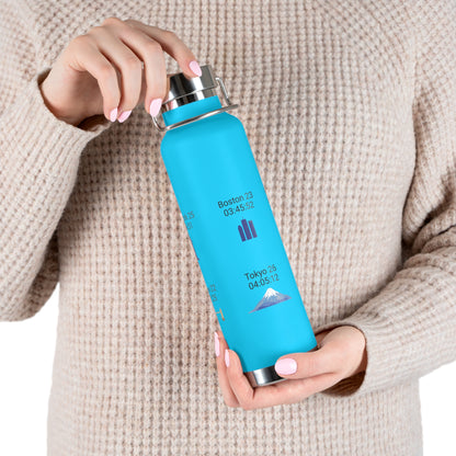 Personalized 6-Star Marathon Water Bottle, 22oz Stainless Steel Copper Insulated - Custom Finish Times for Boston, NYC, Tokyo & More