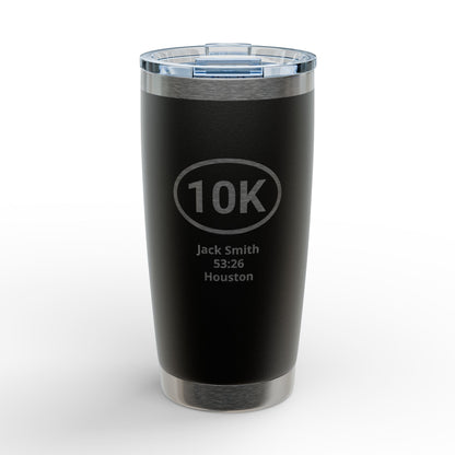 Personalized Engraved Tumbler for Runners, 5K, 10K, 13.1, 26.2 | 20oz Stainless Double-Wall Vacuum Insulation