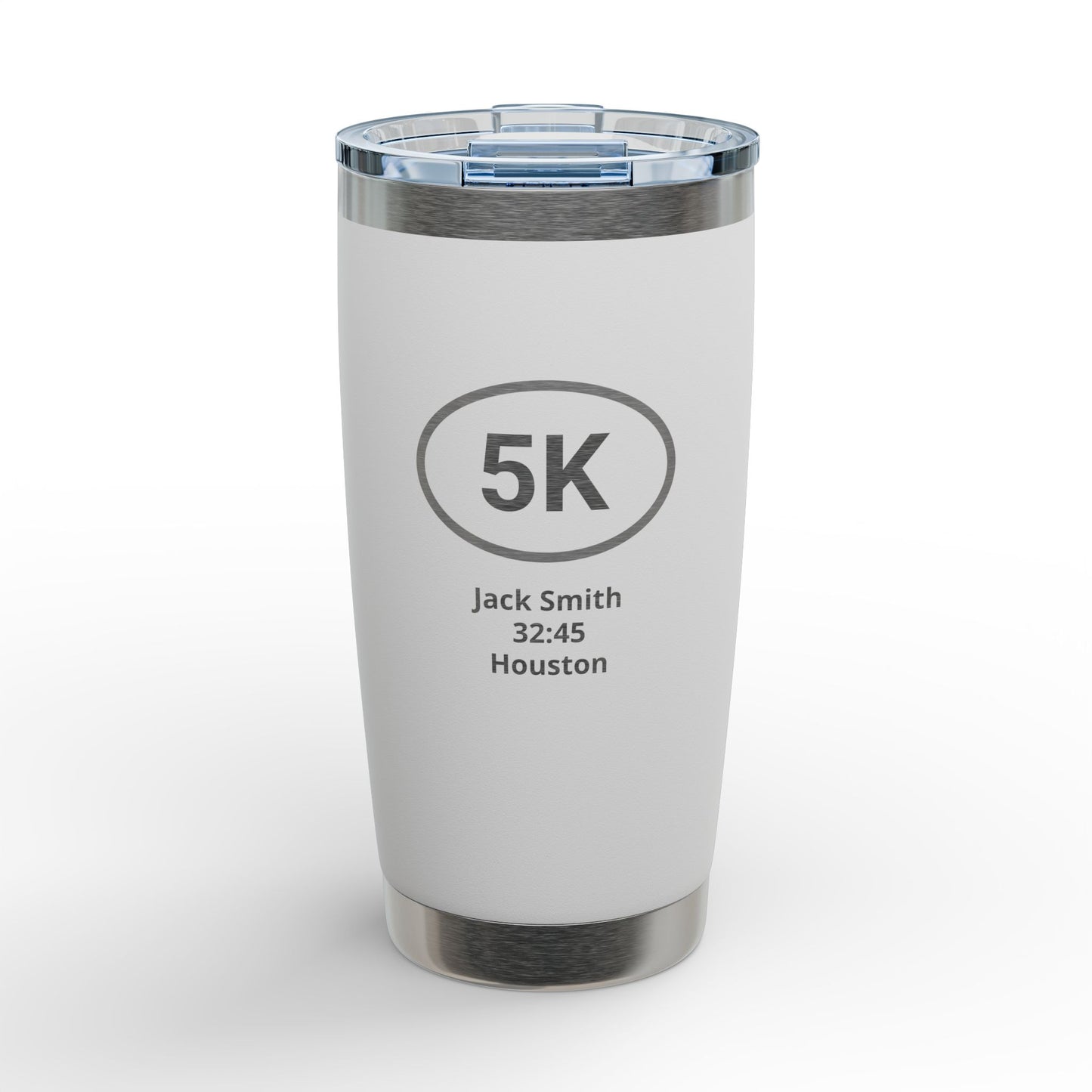 Personalized Engraved Tumbler for Runners, 5K, 10K, 13.1, 26.2 | 20oz Stainless Double-Wall Vacuum Insulation