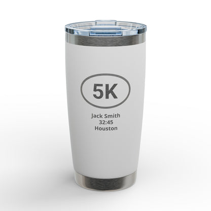 Personalized Engraved Tumbler for Runners, 5K, 10K, 13.1, 26.2 | 20oz Stainless Double-Wall Vacuum Insulation