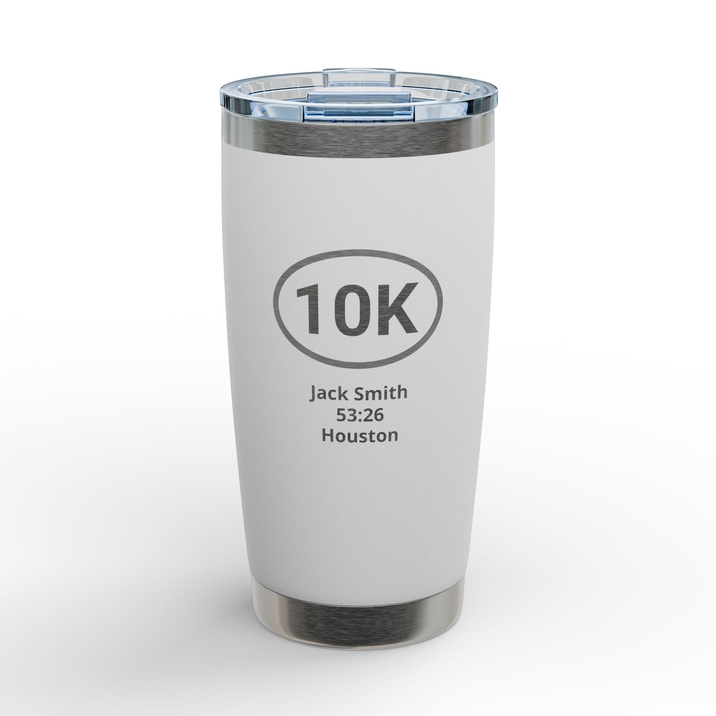 Personalized Engraved Tumbler for Runners, 5K, 10K, 13.1, 26.2 | 20oz Stainless Double-Wall Vacuum Insulation