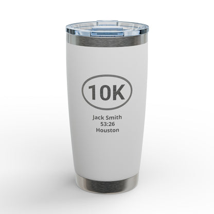 Personalized Engraved Tumbler for Runners, 5K, 10K, 13.1, 26.2 | 20oz Stainless Double-Wall Vacuum Insulation