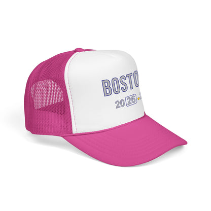 Boston Marathon 2026 26.2 Trucker Hat - Heart Design Runner's Cap - Finisher Gift for Boston Runners