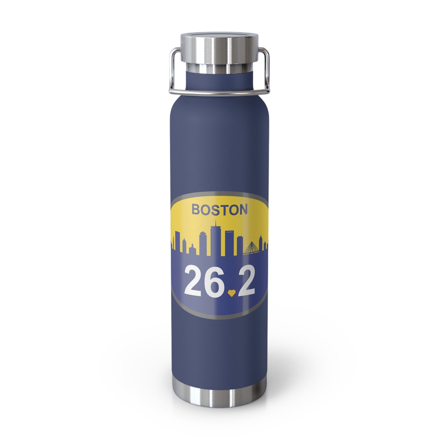 Personalized Boston Marathon Water Bottle, 22oz Stainless Steel Copper Insulated - Customized with Your Name and Finish Time