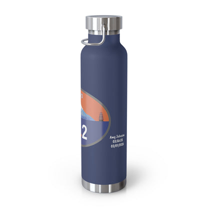 Personalized Tokyo Marathon Water Bottle, 22oz Stainless Steel Copper Insulated - Customized with Your Name and Finish Time