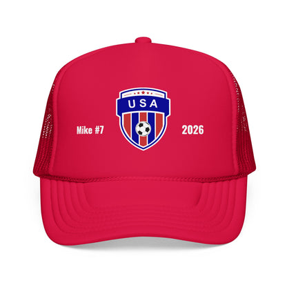 Personalized USA Soccer 2026 Hat - Meshed Trucker Hat Custom Football Fan Gear Sports Cap