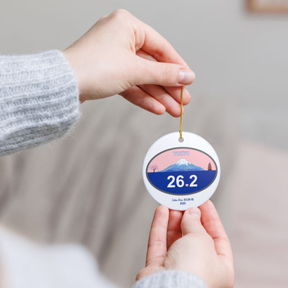 Personalized Tokyo 26.2 Marathon Ornament | Ceramic Round Ornament