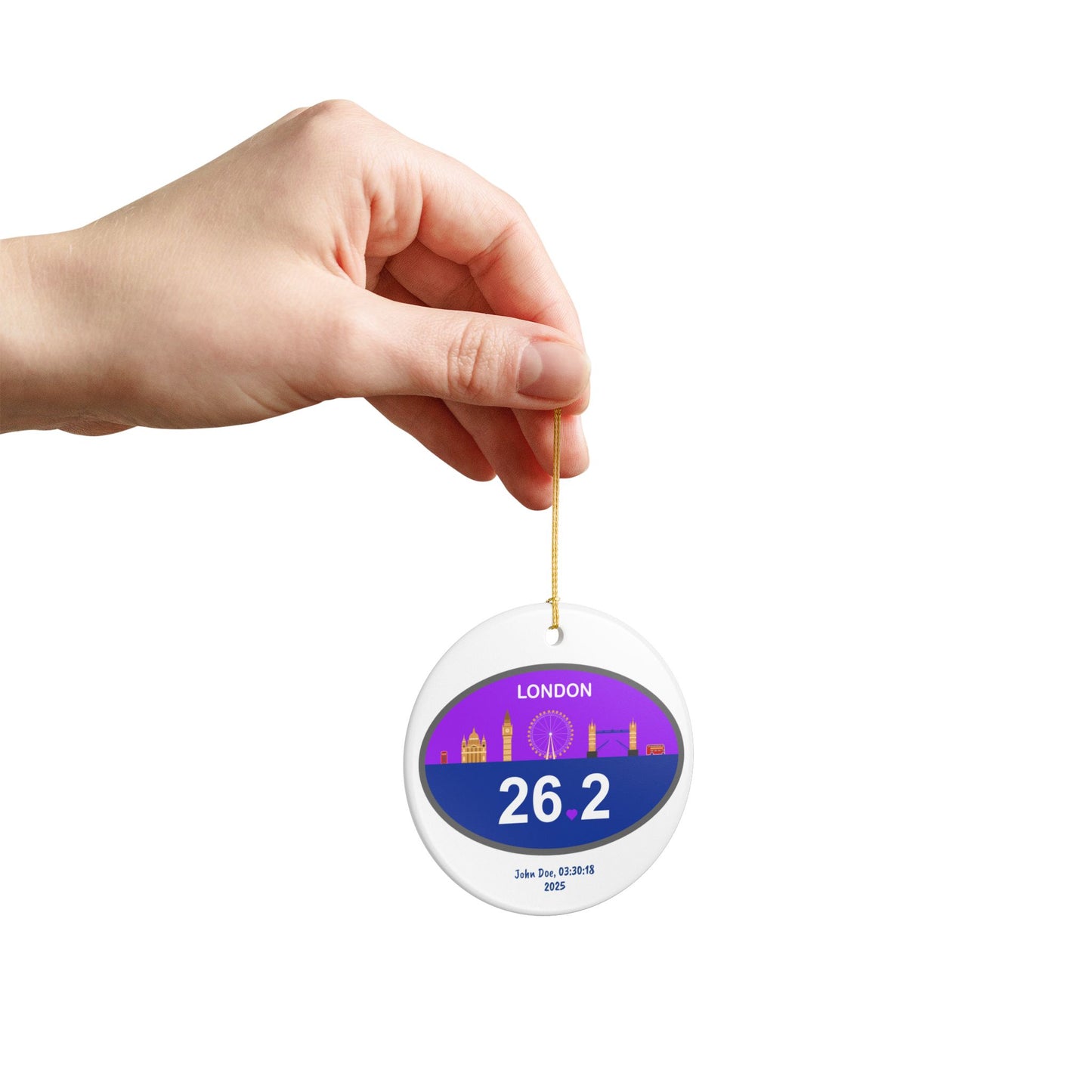 Personalized London 26.2 Marathon Ornament | Ceramic Round Ornament