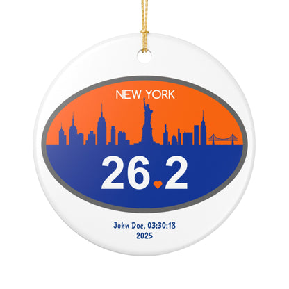 Personalized New York 26.2 Marathon Ornament | Ceramic NYC Ornament