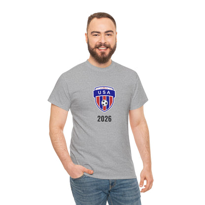 USA Soccer 2026 T-Shirt - Football Fan Team US Crest American Flag Tee