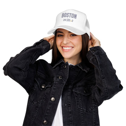 Boston Marathon 2026 26.2 Trucker Hat - Heart Design Runner's Cap - Finisher Gift for Boston Runners