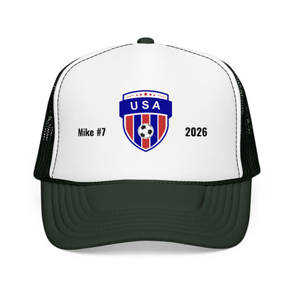 Personalized USA Soccer 2026 Hat - Meshed Trucker Hat Custom Football Fan Gear Sports Cap