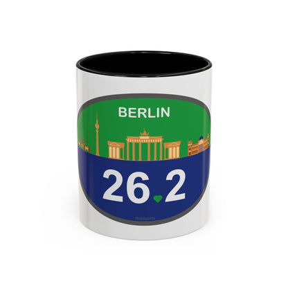 Personalized Berlin Marathon Coffee Mug, 26.2 Marathon Gift for Runners, Accented Tea Cup, 11oz
