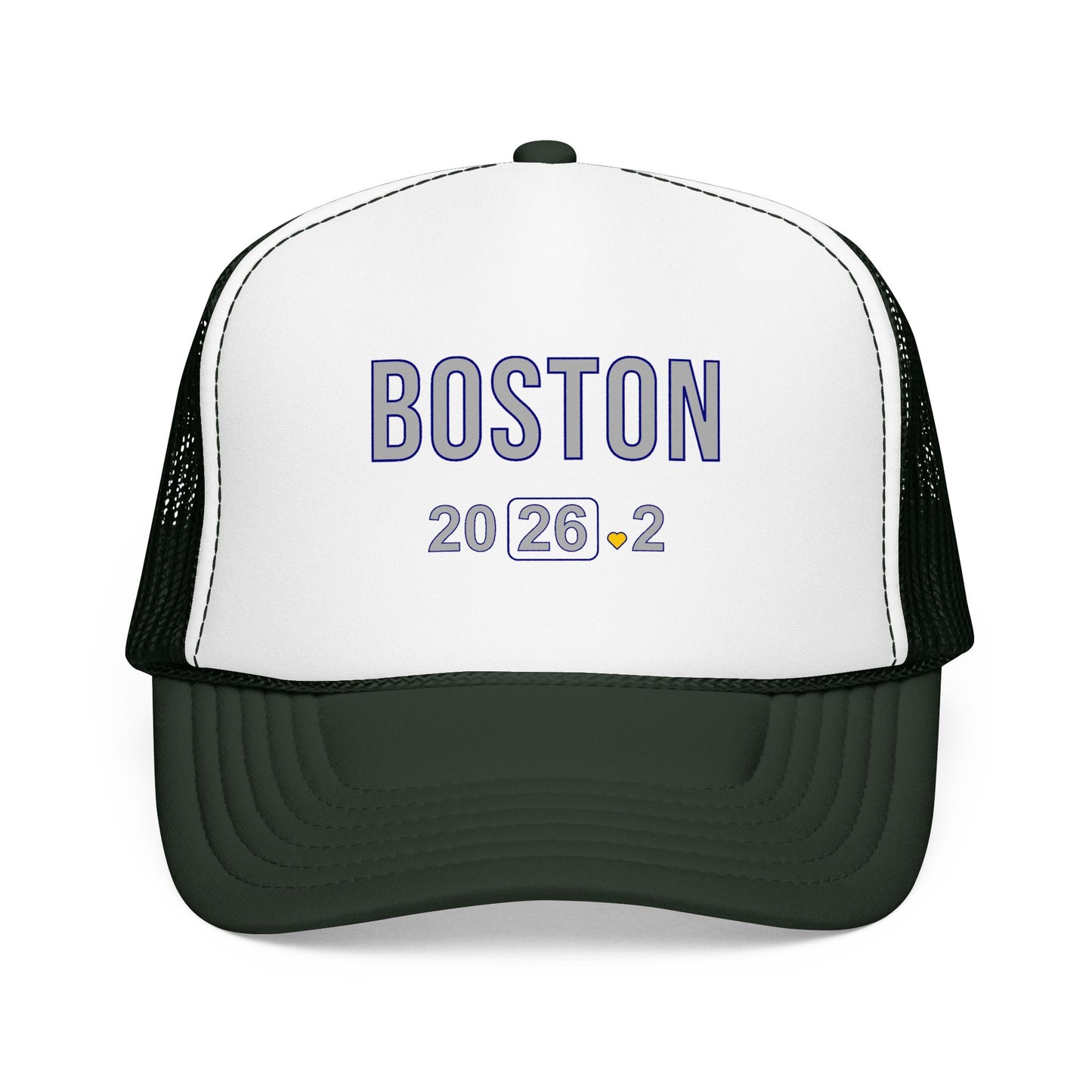 Boston Marathon 2026 26.2 Trucker Hat - Heart Design Runner's Cap - Finisher Gift for Boston Runners