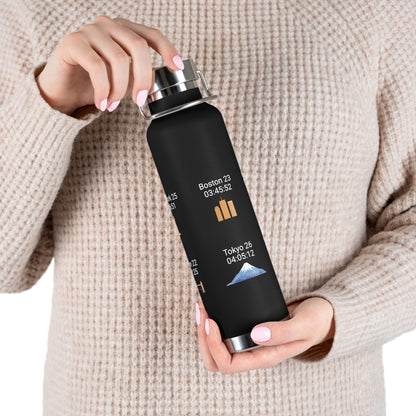 Personalized 6-Star Marathon Water Bottle, 22oz Stainless Steel Copper Insulated - Custom Finish Times for Boston, NYC, Tokyo & More