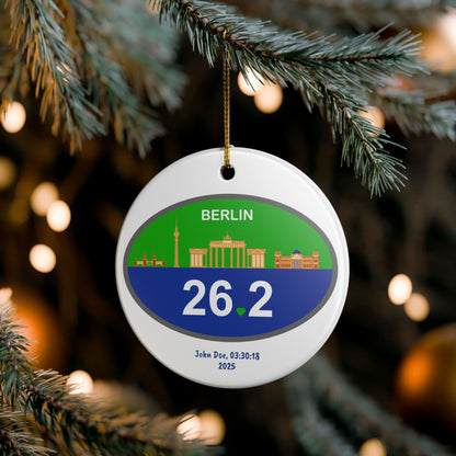 Personalized Berlin 26.2 Ornament | Ceramic Round Ornament